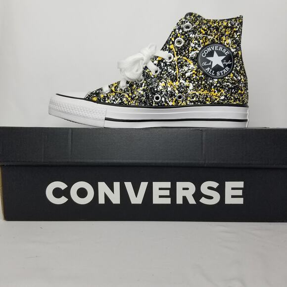 Converse Unisex CTAS Splatter Paint Hi Tops Women Size 7 #A00468F NWT - Picture 9 of 10